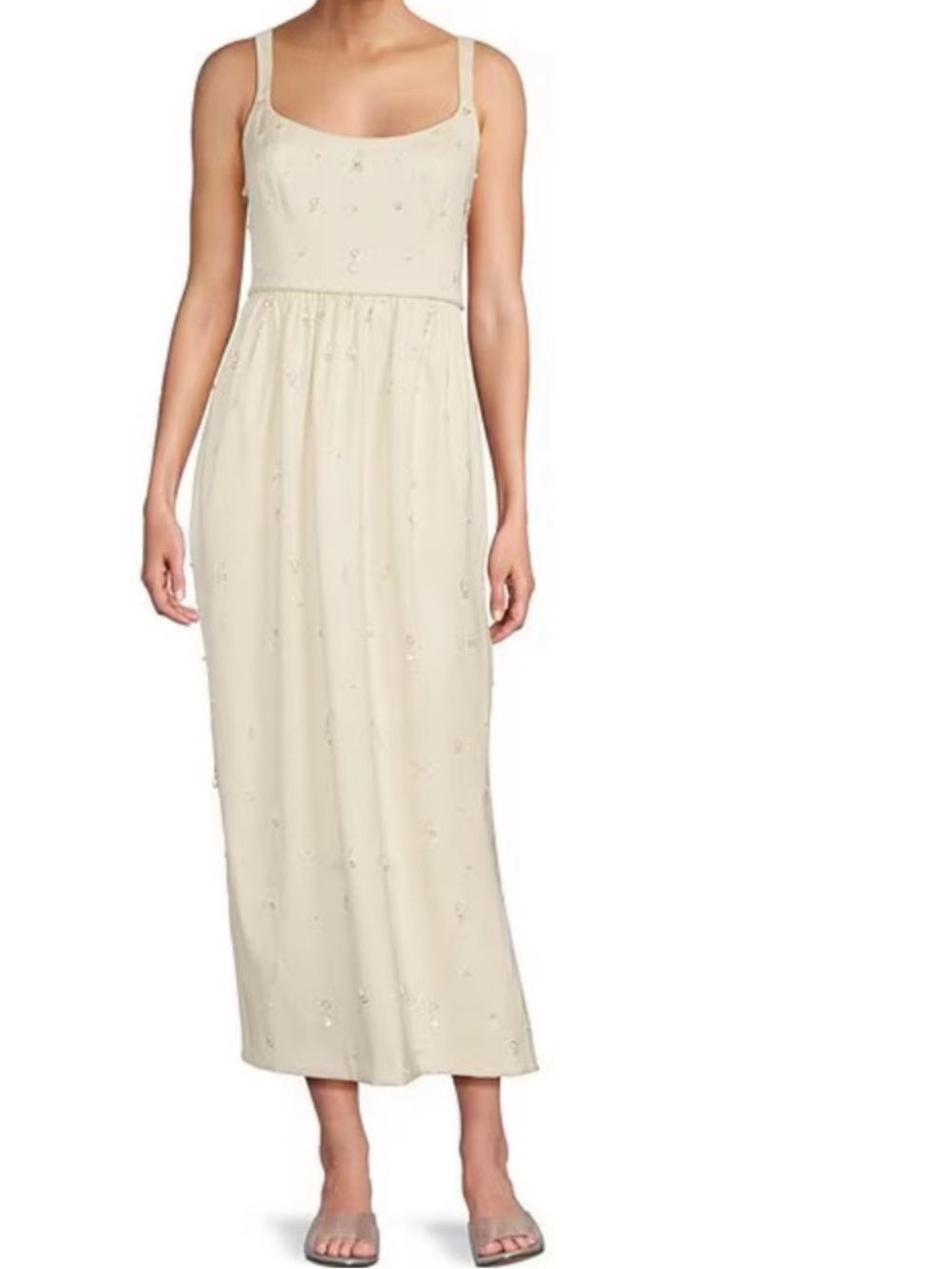 NWT ANTONIO MELANI x Elizabeth damrich glass mikado White Beaded Dress size 4 - Picture 2 of 14
